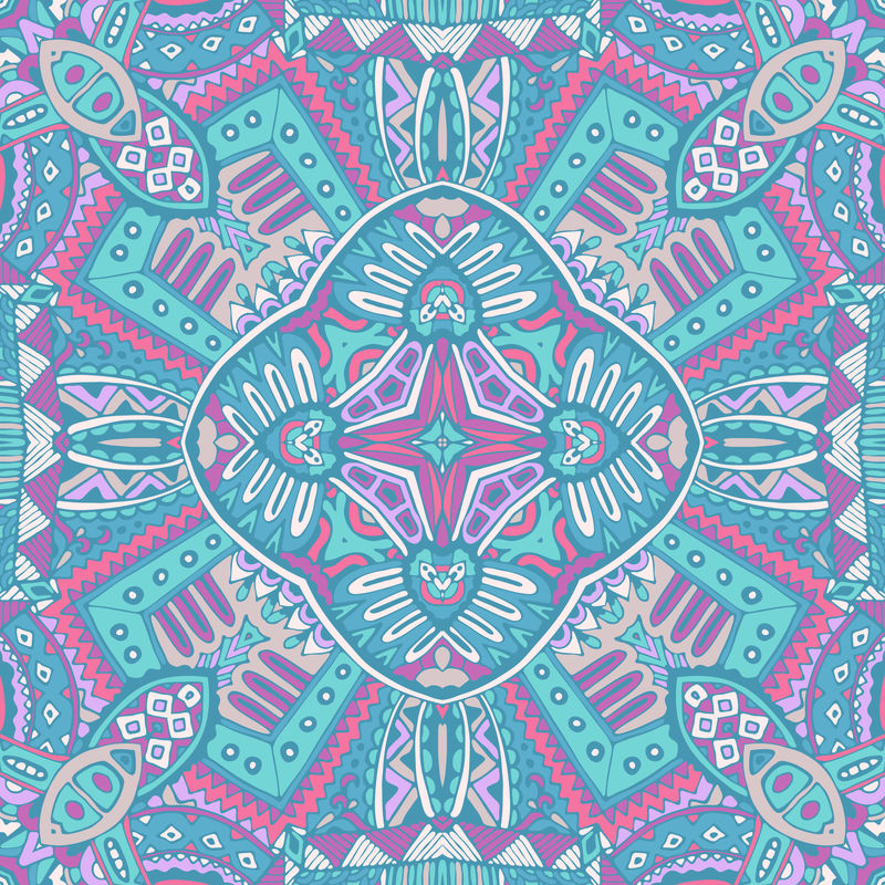 抽象花边无缝装饰图案面料-可爱的手绘涂鸦背景