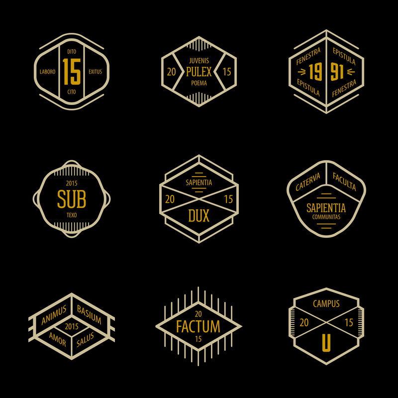 复古时尚徽章-矢量标签-横幅设计