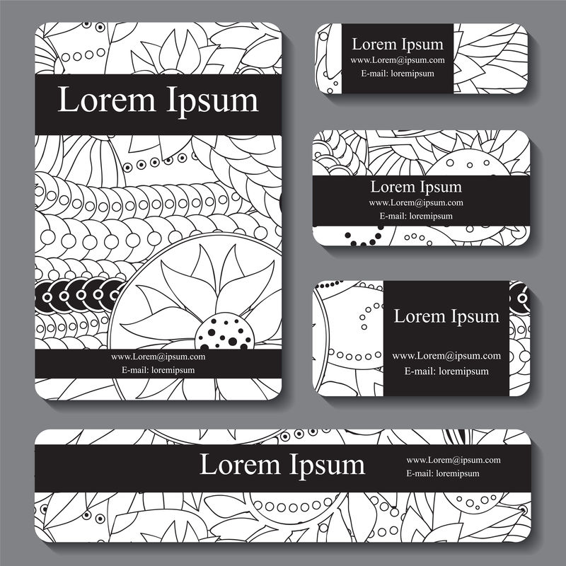 名片的库存向量集-装饰性装饰品-涂鸦设计