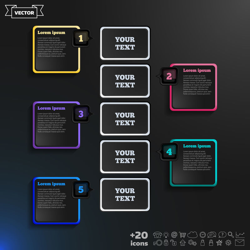 彩色BAC上彩色方阵的矢量信息图形设计