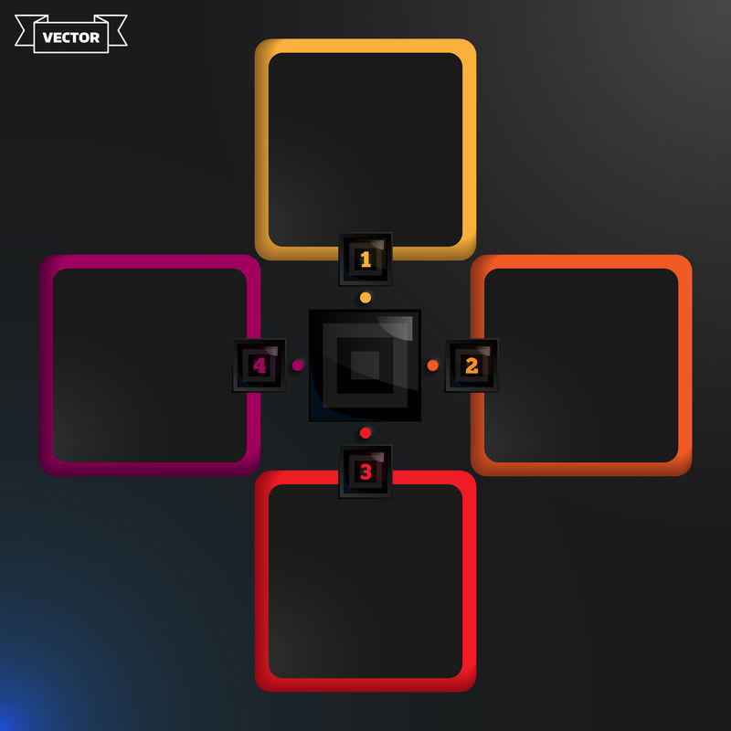 矢量图解信息图四个选项。矢量说明