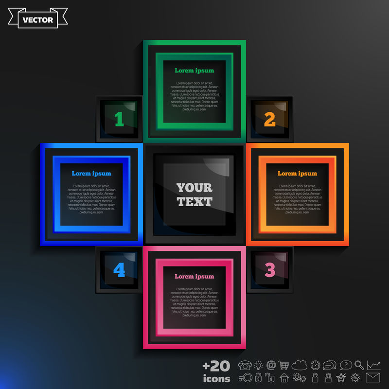 彩色BAC上彩色方阵的矢量信息图形设计