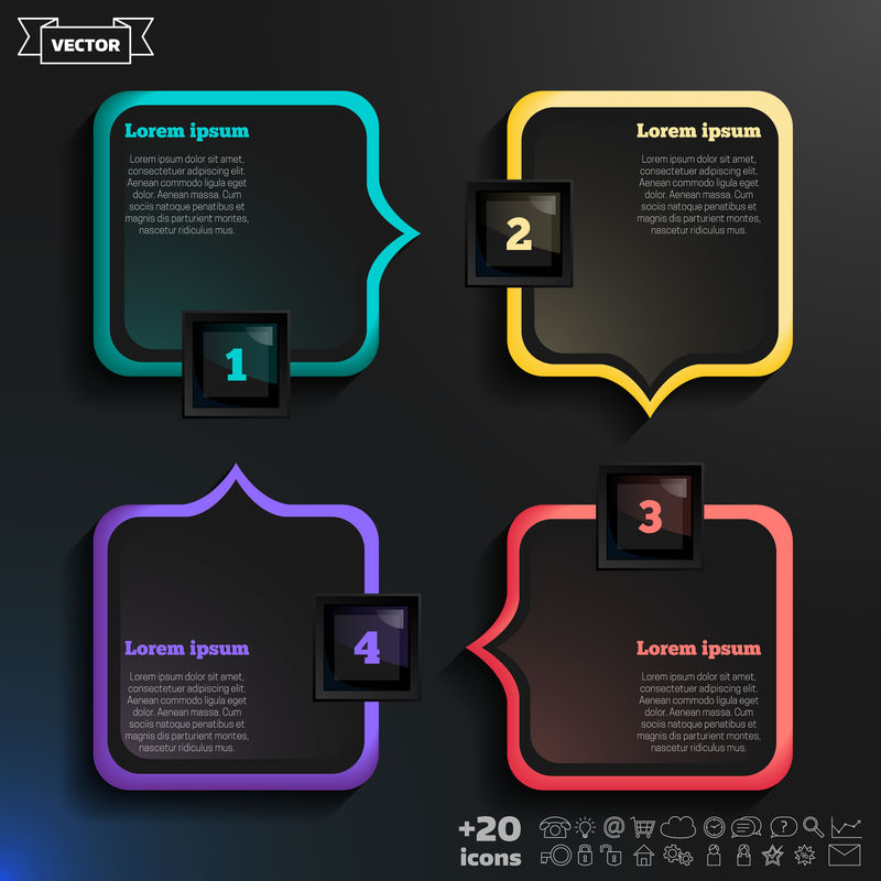 彩色BAC上彩色方阵的矢量信息图形设计