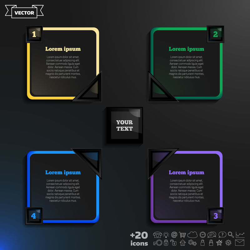 彩色BAC上彩色方阵的矢量信息图形设计