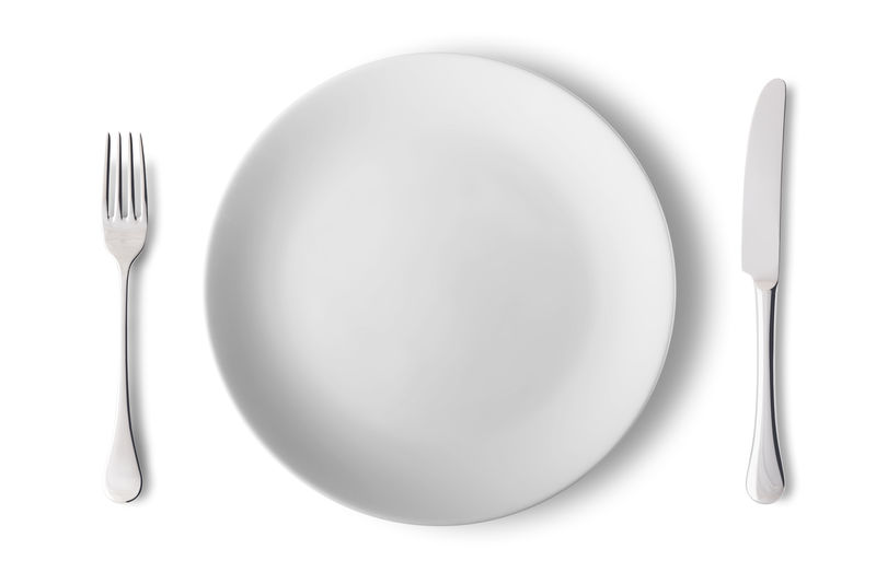 带叉和刀的空盘子-带叉和刀的空盘子