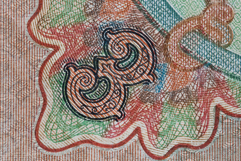 钞票上的老式保护图案