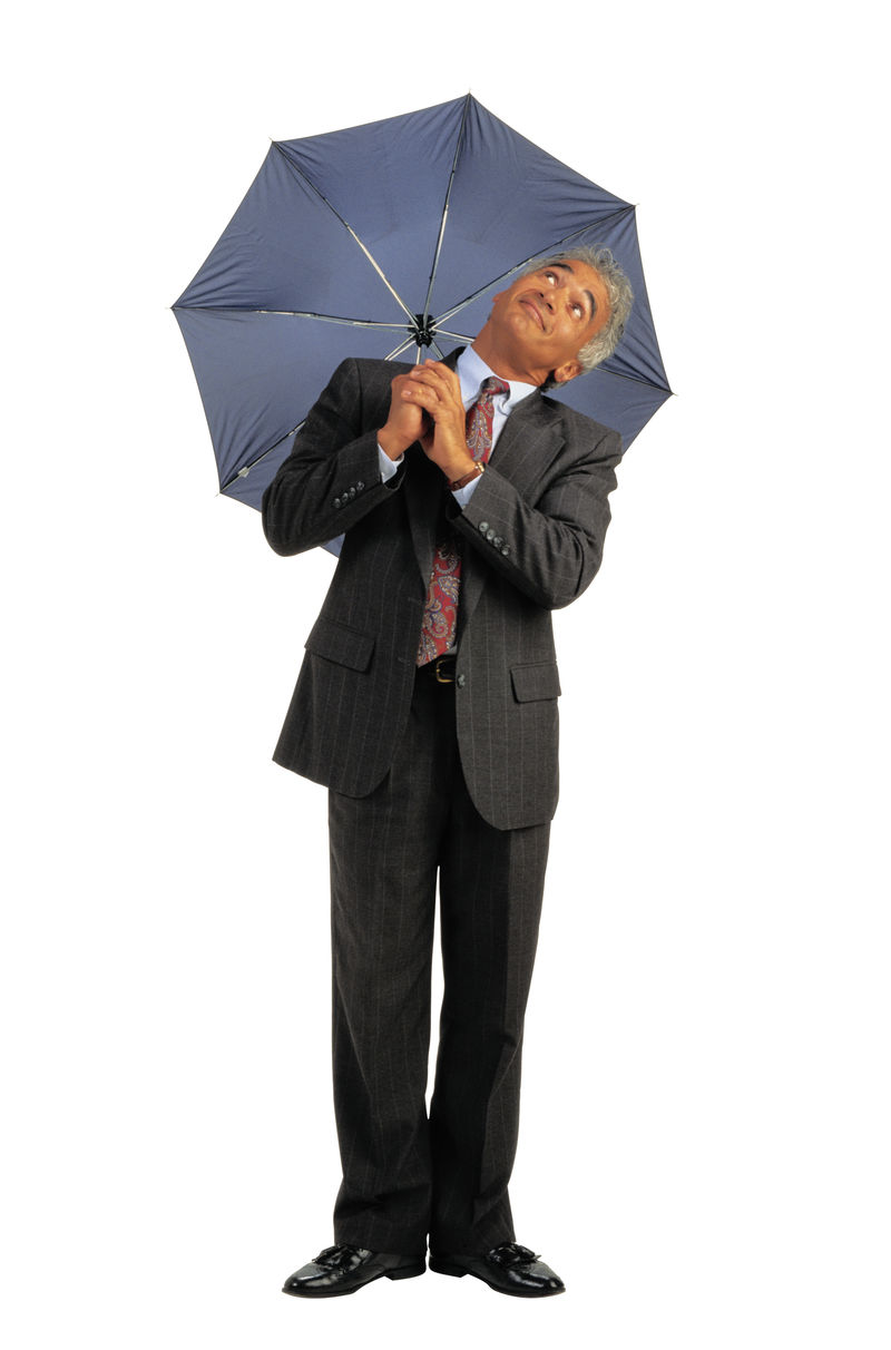 白色背景上的商人