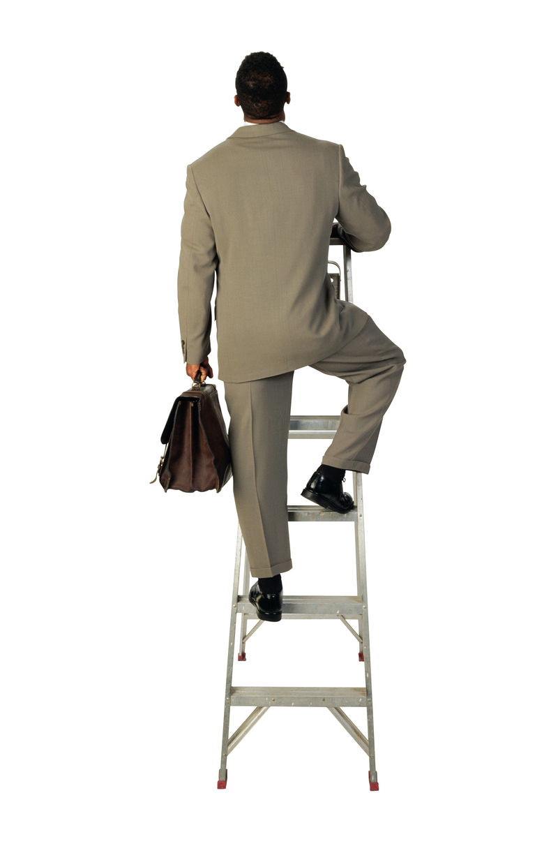 白色背景上的商人