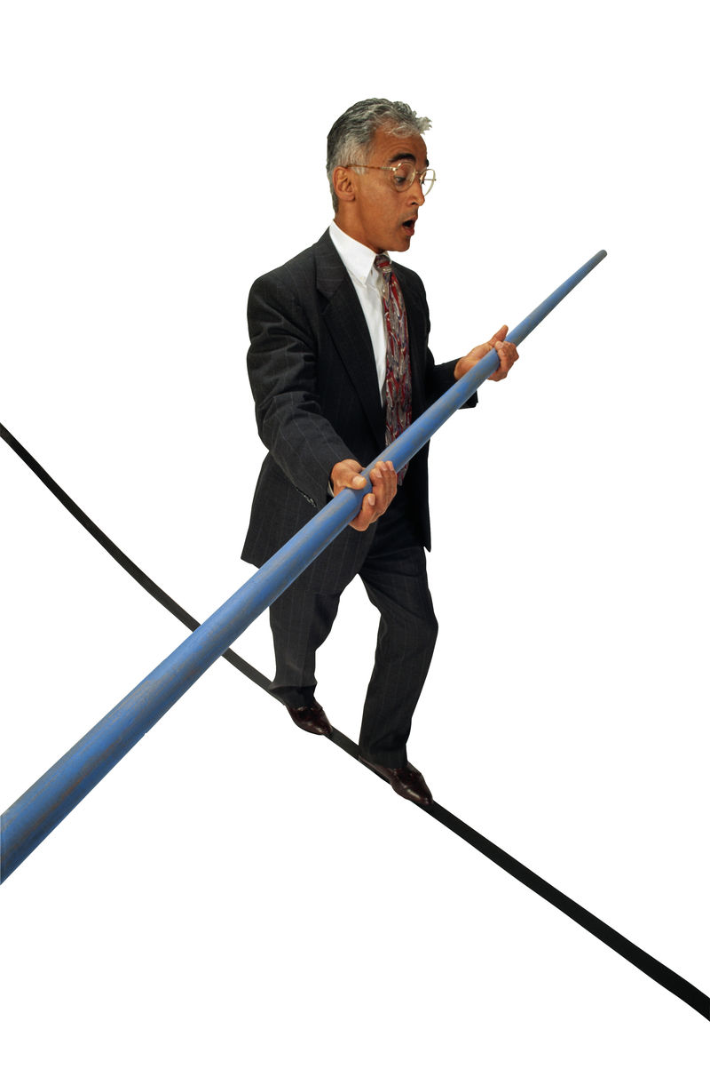 白色背景上的商人