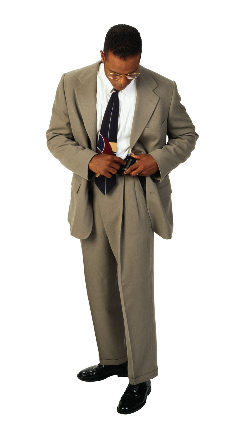 白色背景上的商人