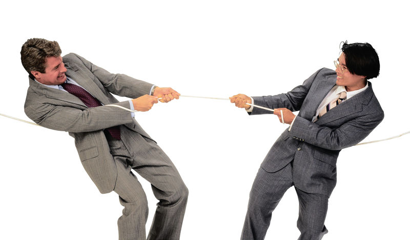 白色背景上的商人