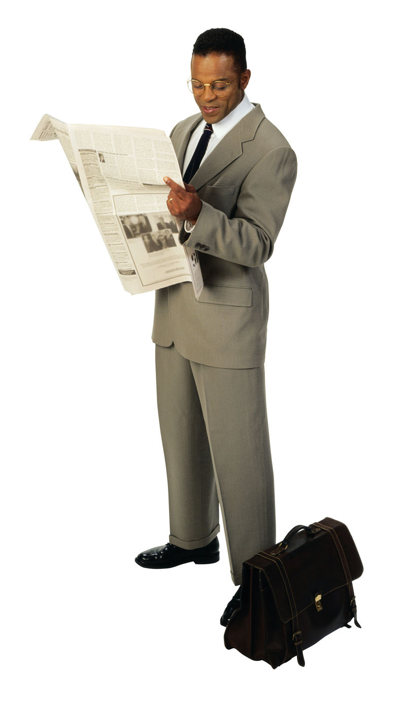 白色背景上的商人