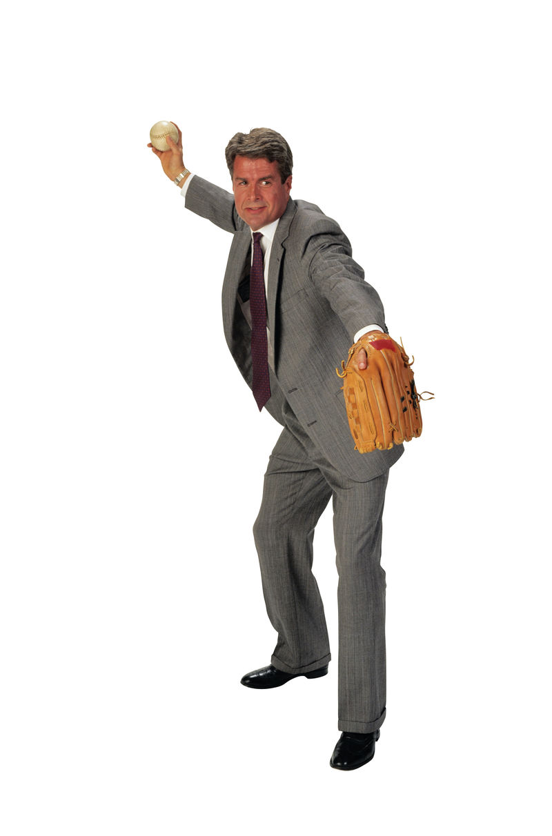 白色背景上的商人