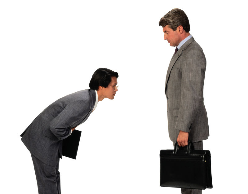 白色背景上的商人