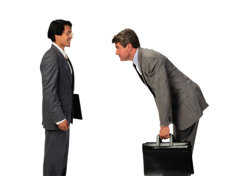 白色背景上的商人