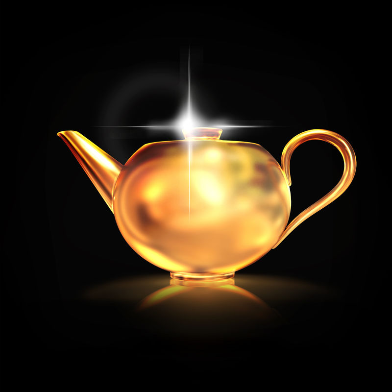 黑底金茶壶