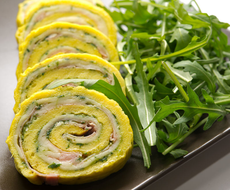 粗南瓜、火腿和墨西哥炸卷