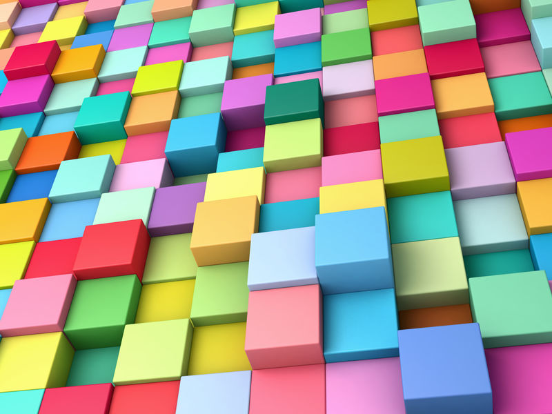 多色立方体的抽象背景