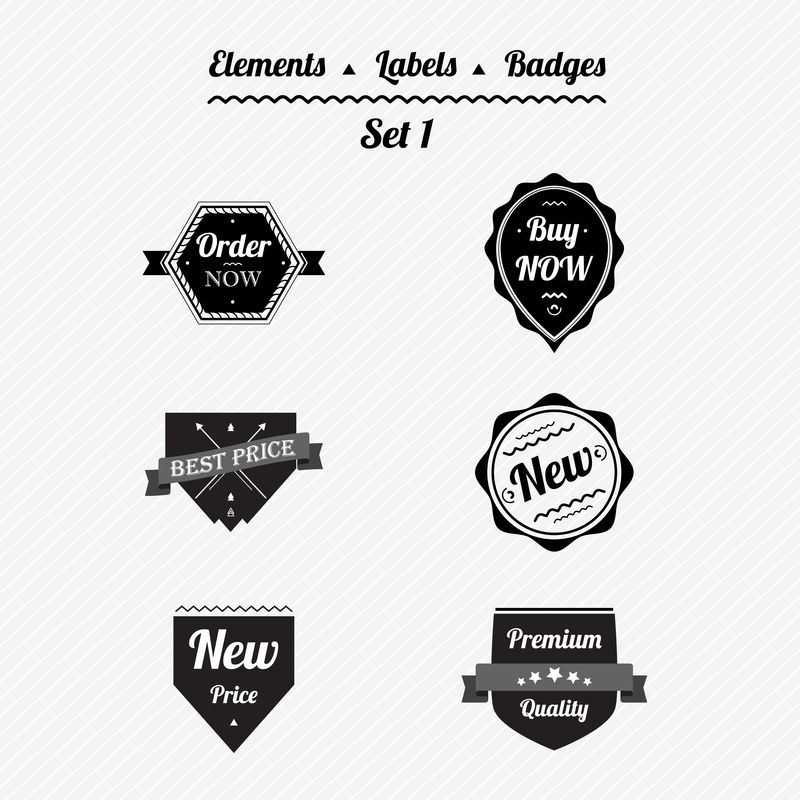 以复古风格设置1个元素、标签和徽章