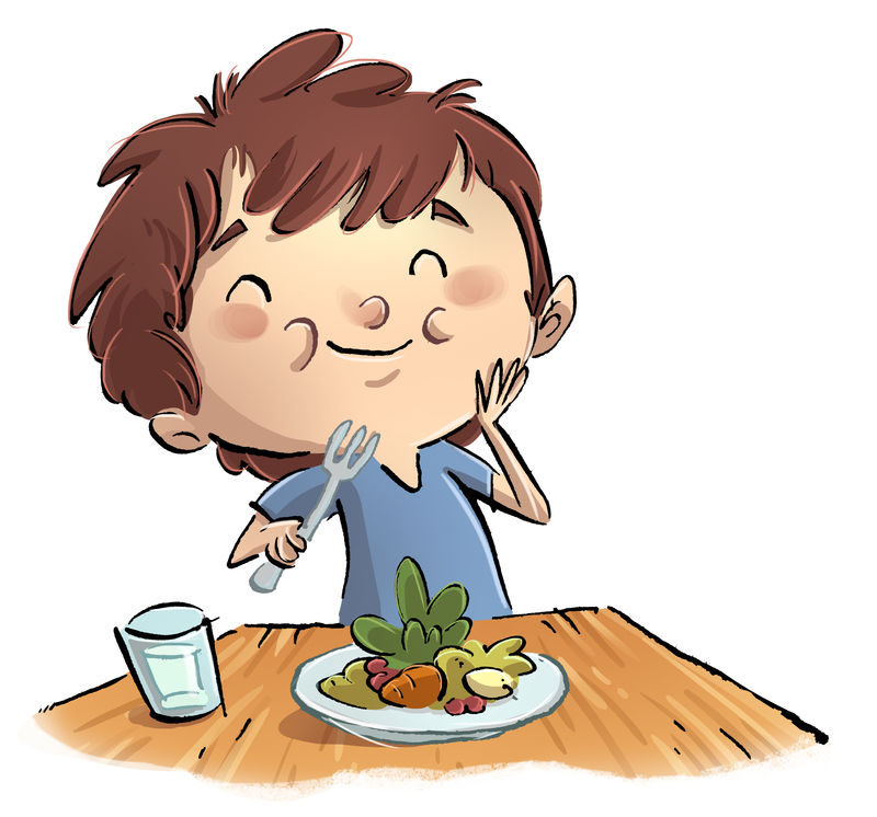 孩子吃沙拉