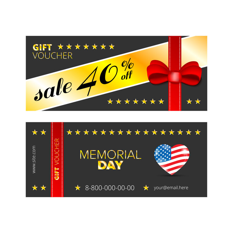 矢量插图,礼品券