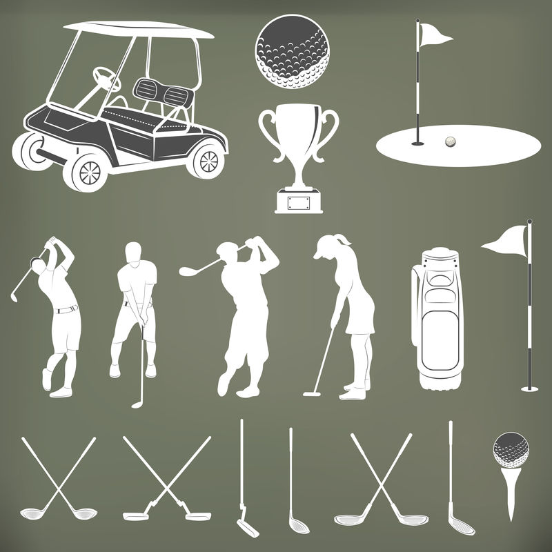 高尔夫球运动员剪影