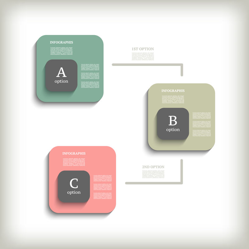 信息图形设计模板-有三种选择的商业概念