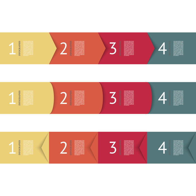信息图形设计模板-商业理念-4种选择