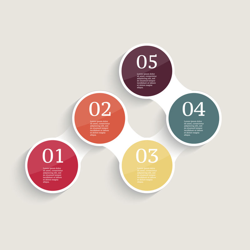 信息图形设计模板-有5种选择的商业理念