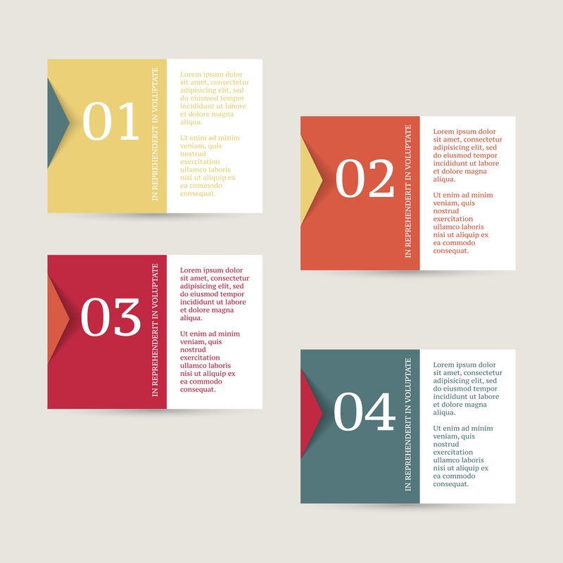 信息图形设计模板-商业理念-4种选择