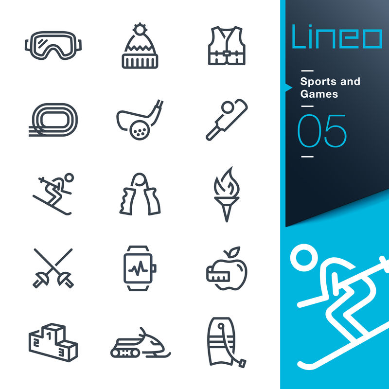 Lineo可编辑笔划-运动和游戏线条图标