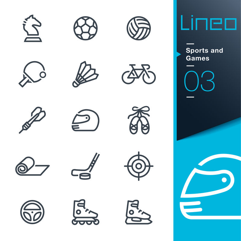 Lineo可编辑笔划-运动和游戏线条图标