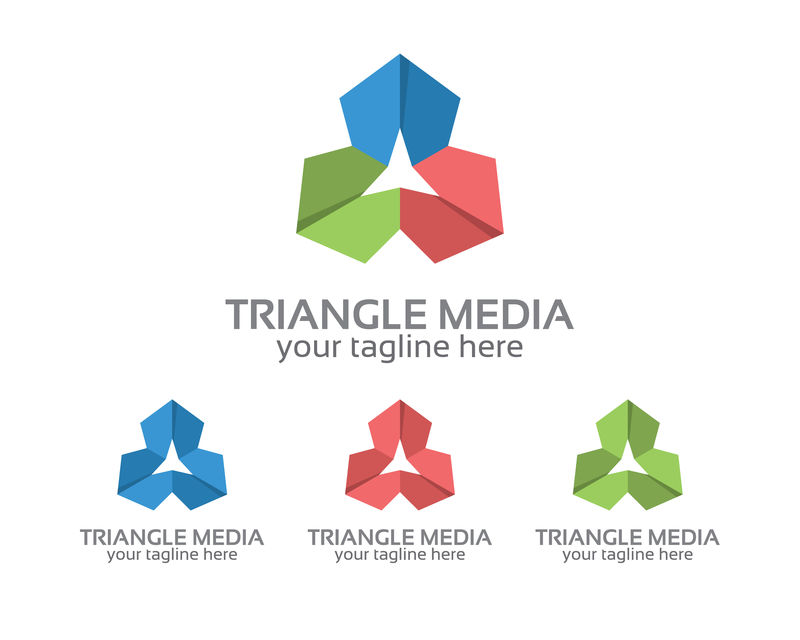 面向企业iden的抽象三角形标志设计矢量