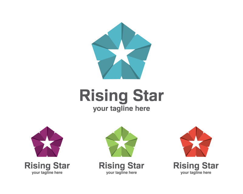 抽象明星企业标识模板。星形矢量徽标