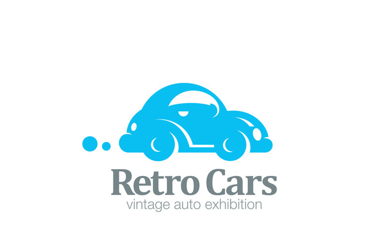 车标复古设计矢量模板。