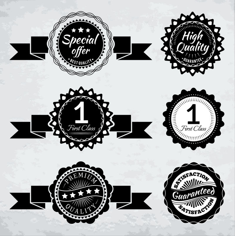 复古丝带徽章设计