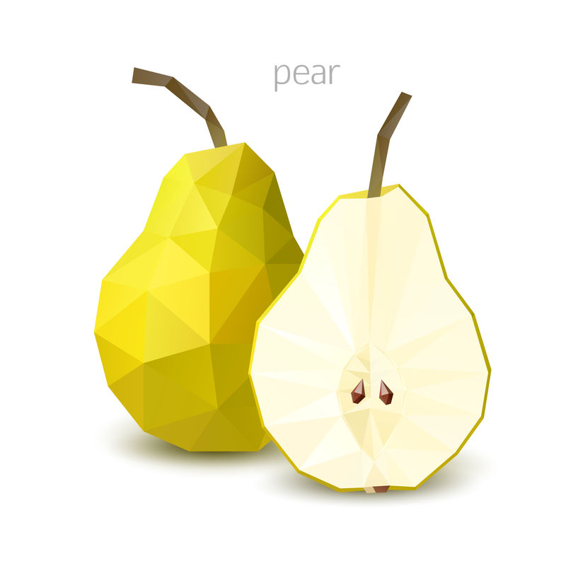 多角形果梨。矢量图示