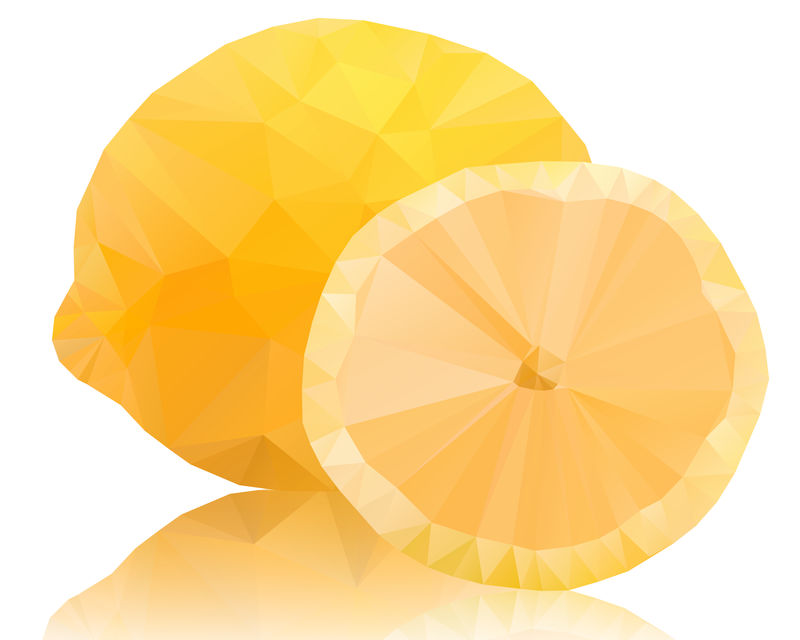 白色背景上的多边形柠檬