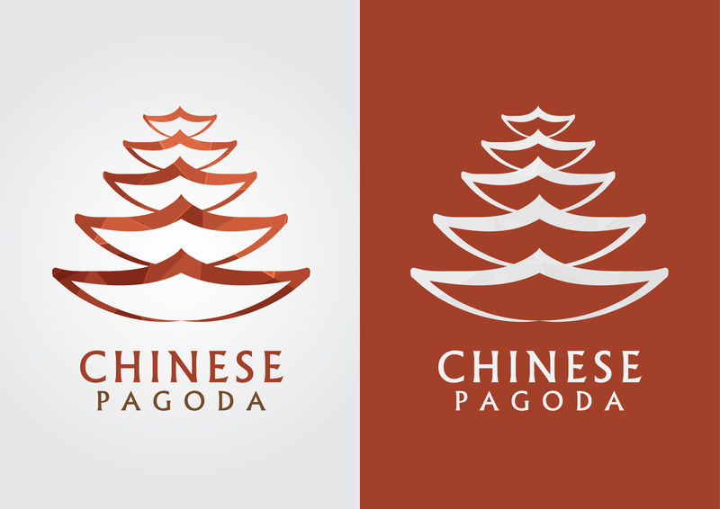 中国宝塔的轮廓有一个象素钻石纹理。