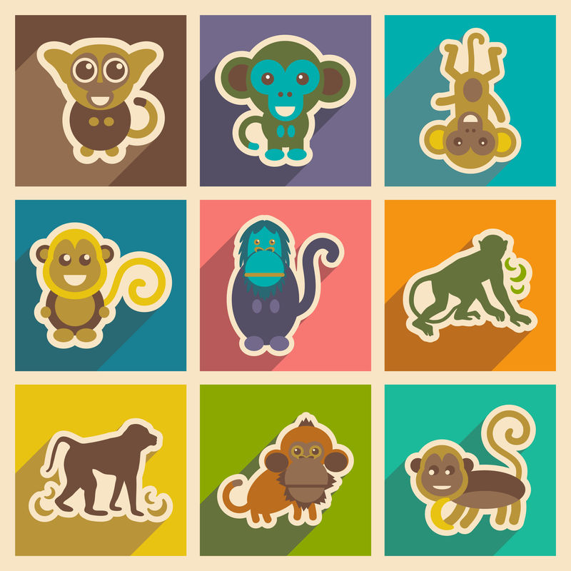 设置带有长阴影的平面图标