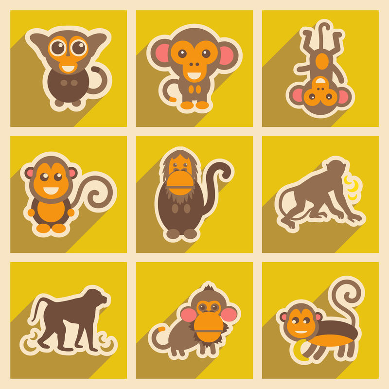 设置带有长阴影的平面图标