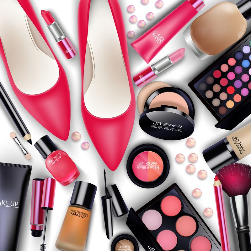 矢量时尚配饰与化妆品