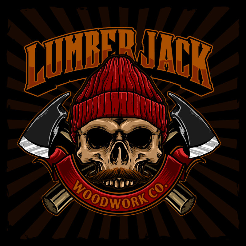 伐木工矢量与斧头图解