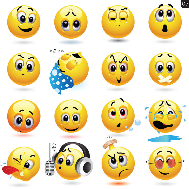 笑脸图标向量集