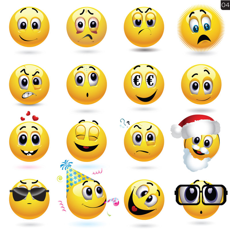 笑脸图标向量集