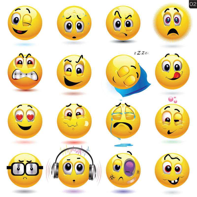 笑脸图标向量集