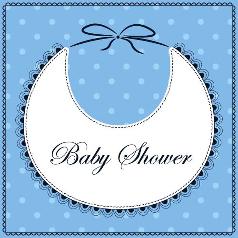 带围兜蓝色的婴儿淋浴