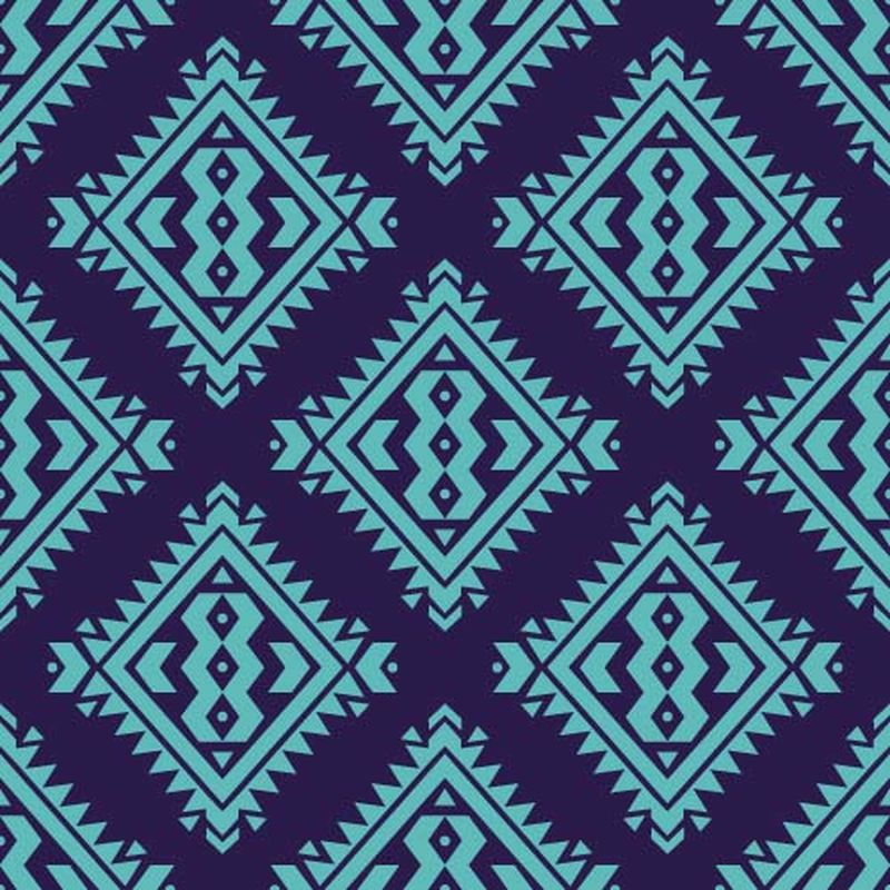 矢量彩色无缝装饰图案-美洲印第安图案-背景是阿兹特克部落装饰-波西米亚风格