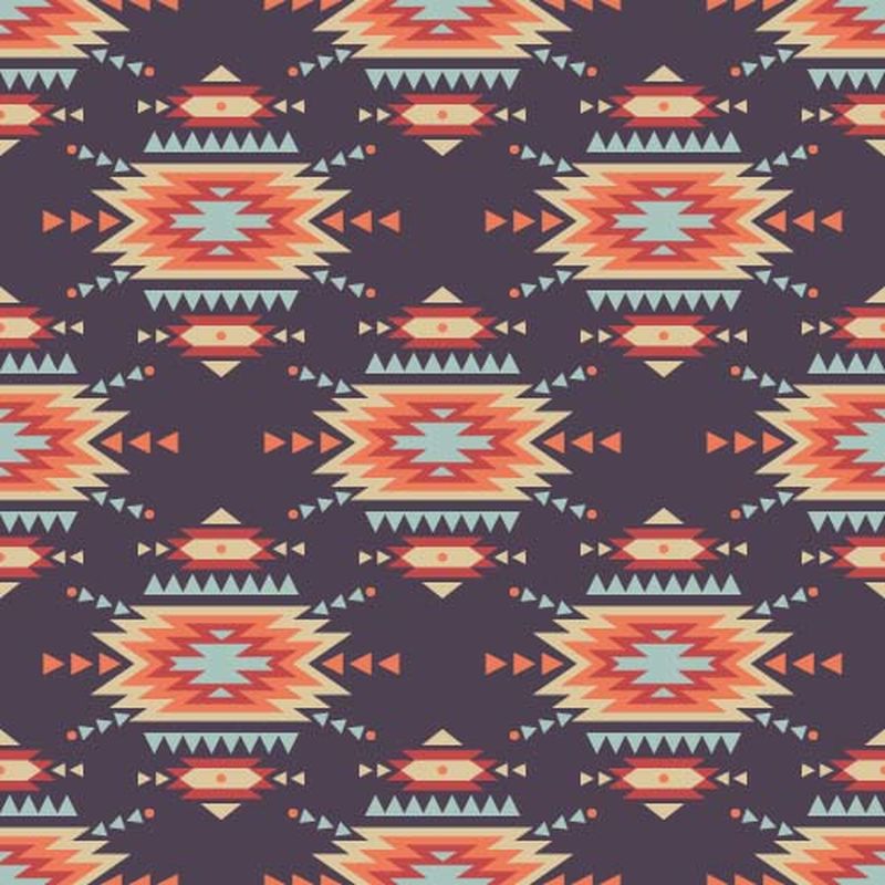 矢量无缝装饰图案-美洲印第安图案-背景是阿兹特克部落装饰