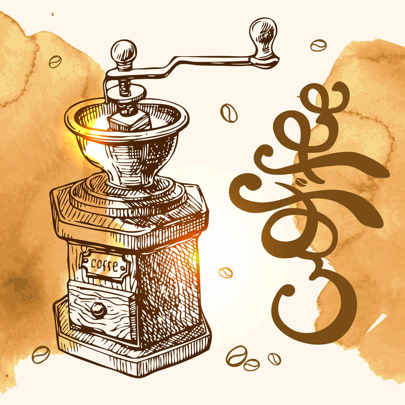 咖啡素描插图